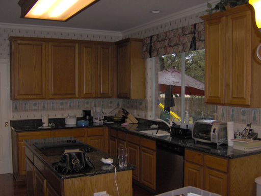 Kitchen Cabinets before painting and antiquing