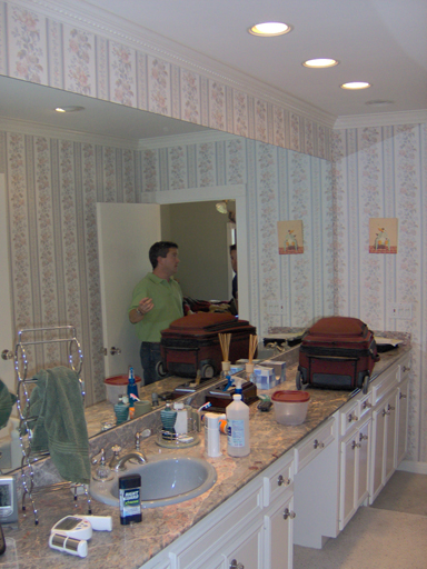 Master Bath before Venetian Plaster faux finish.