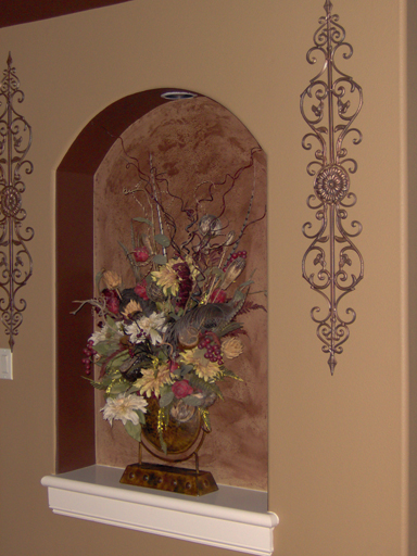 Valspar Venetian Plaster in decorative entry way niche.